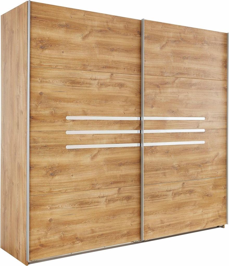 Schwebetürenschrank Anna Kleiderschrank 225x65x210cm 2-türig plankeneiche