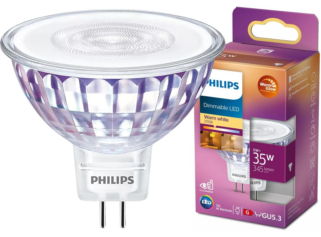Żarówka LED GU5.3 Reflektor MR16 5W = 35W 400lm 2200-2700K Zdjęcie produktu 