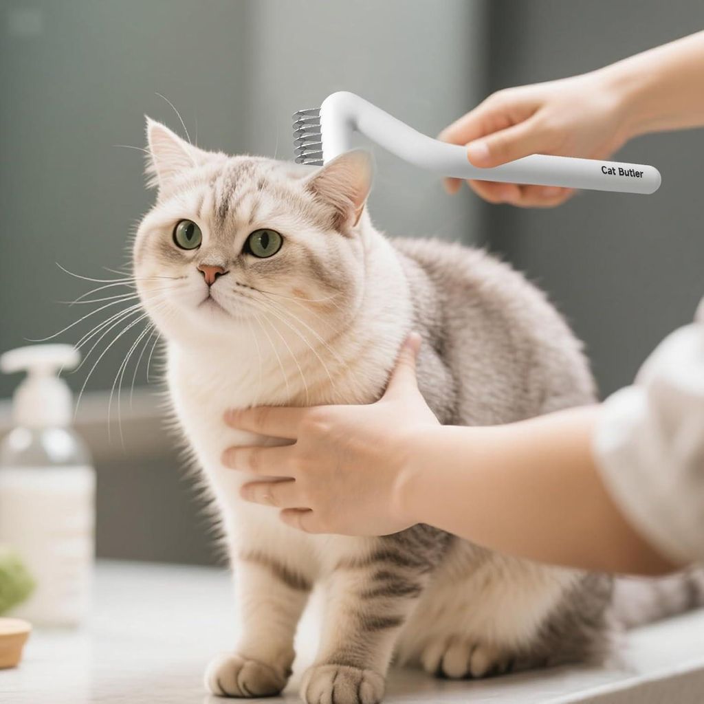 Haustierpflegewerkzeuge für mittel- bis langhaarige Haustiere - Sichere und sanfte Bürste für kleine Hunde und Katzen (Weiß)