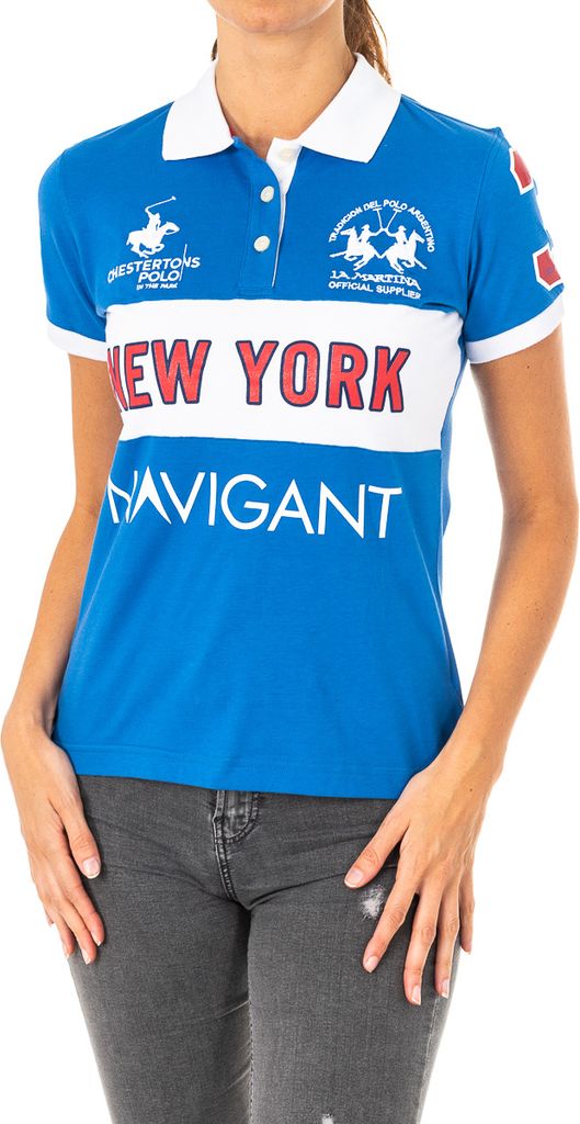 La Martina Damen-Kurzarm-Poloshirt mit Reverskragen 2WPG84