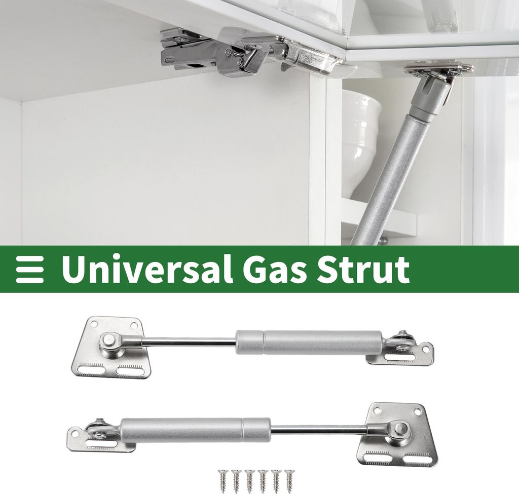 Universelle Liftunterstützungen Gasfeder 7 Zoll / 180 mm 9Ib / 40N / 4 kg Kohlenstoffstahl Silberton 2 Set