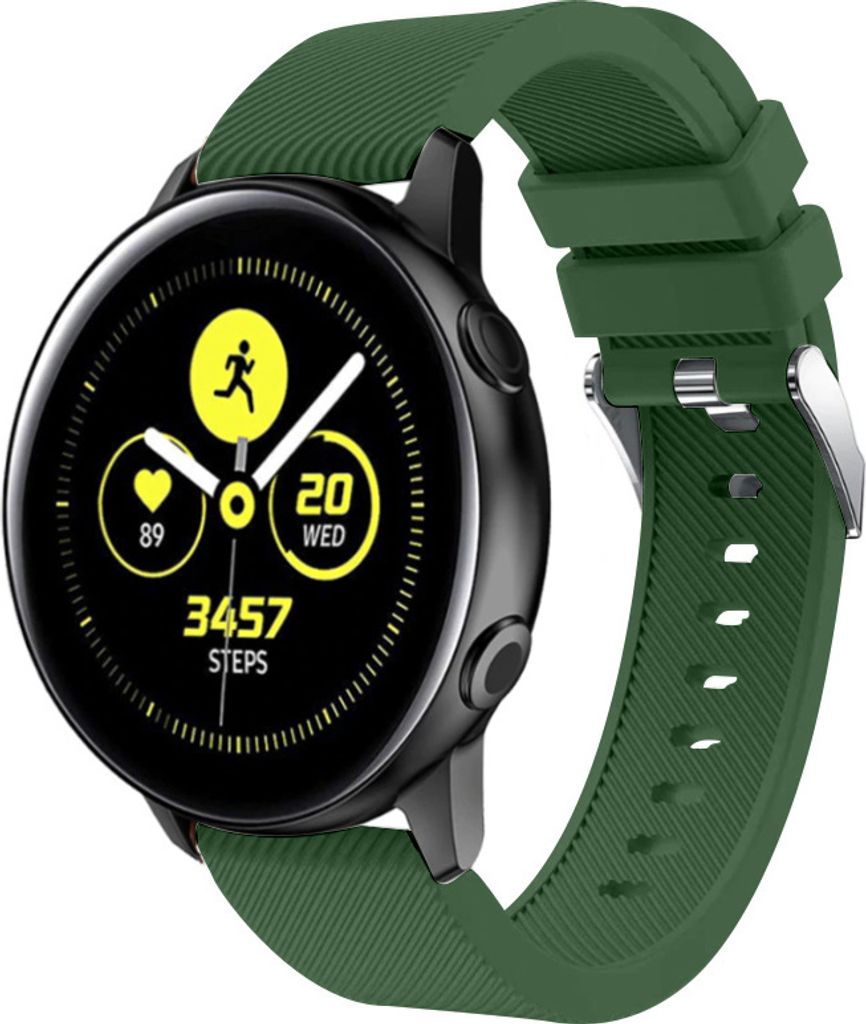 Strap-it Samsung Galaxy Watch Active / Active 2 Armband Silikon (Armeegrün)