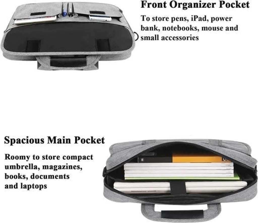 Sacoche ordinateur 15,6 pouces imperméable - Sac multifonction robuste
