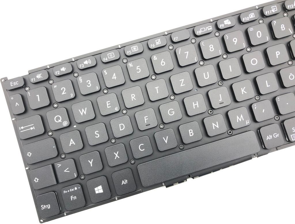 DEUTSCHE - Tastatur Keyboard Schwarz Ohne Rahmen kompatibel für Asus VivoBook 15 F509JA