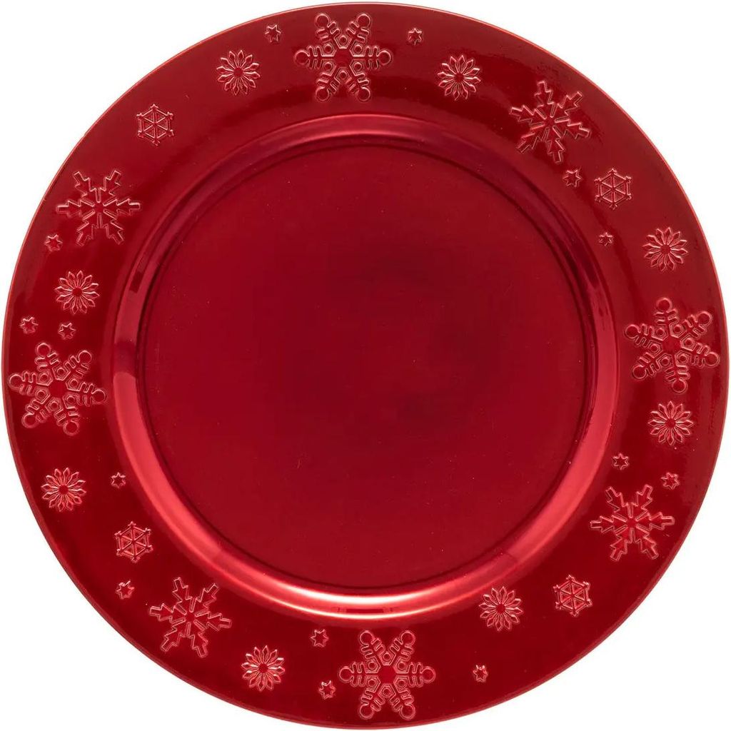 Platzteller "Colorama de Noël" D 33 cm Motiv rote Schneeflocke