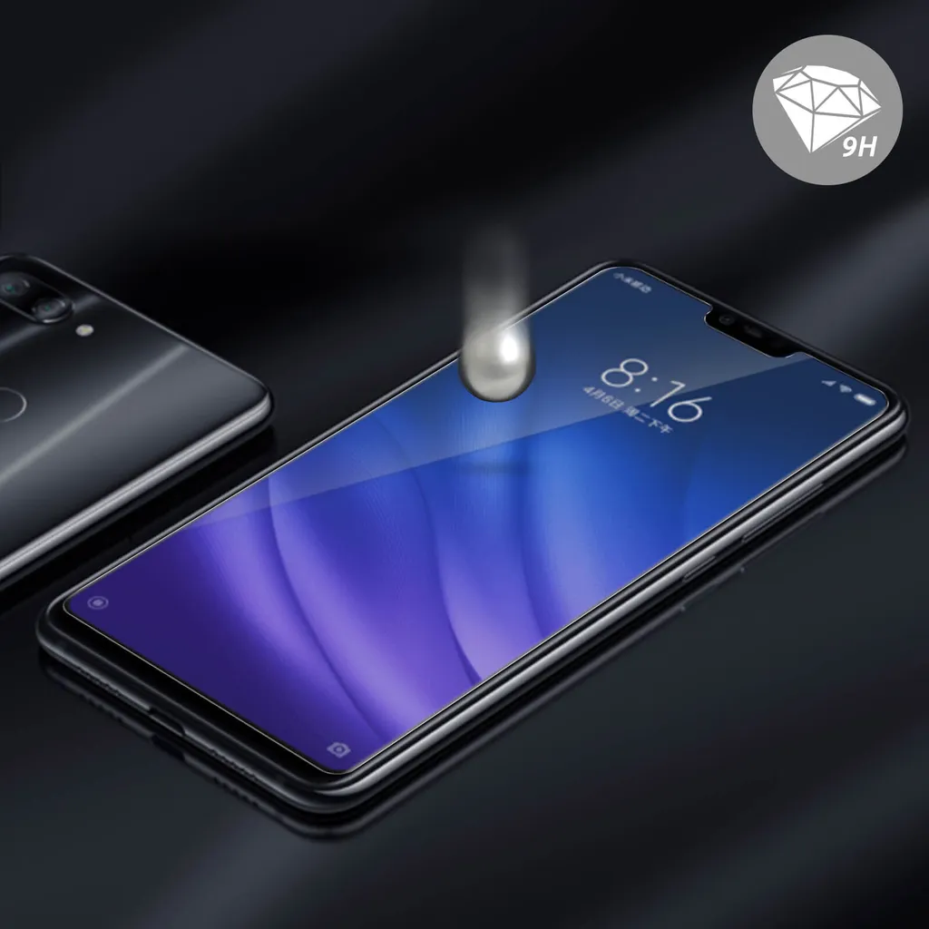 2 PEZZI Pellicola Vetro Temperato Noziroh Per Xiaomi Mi8 Full Edge Curvo 9H Film