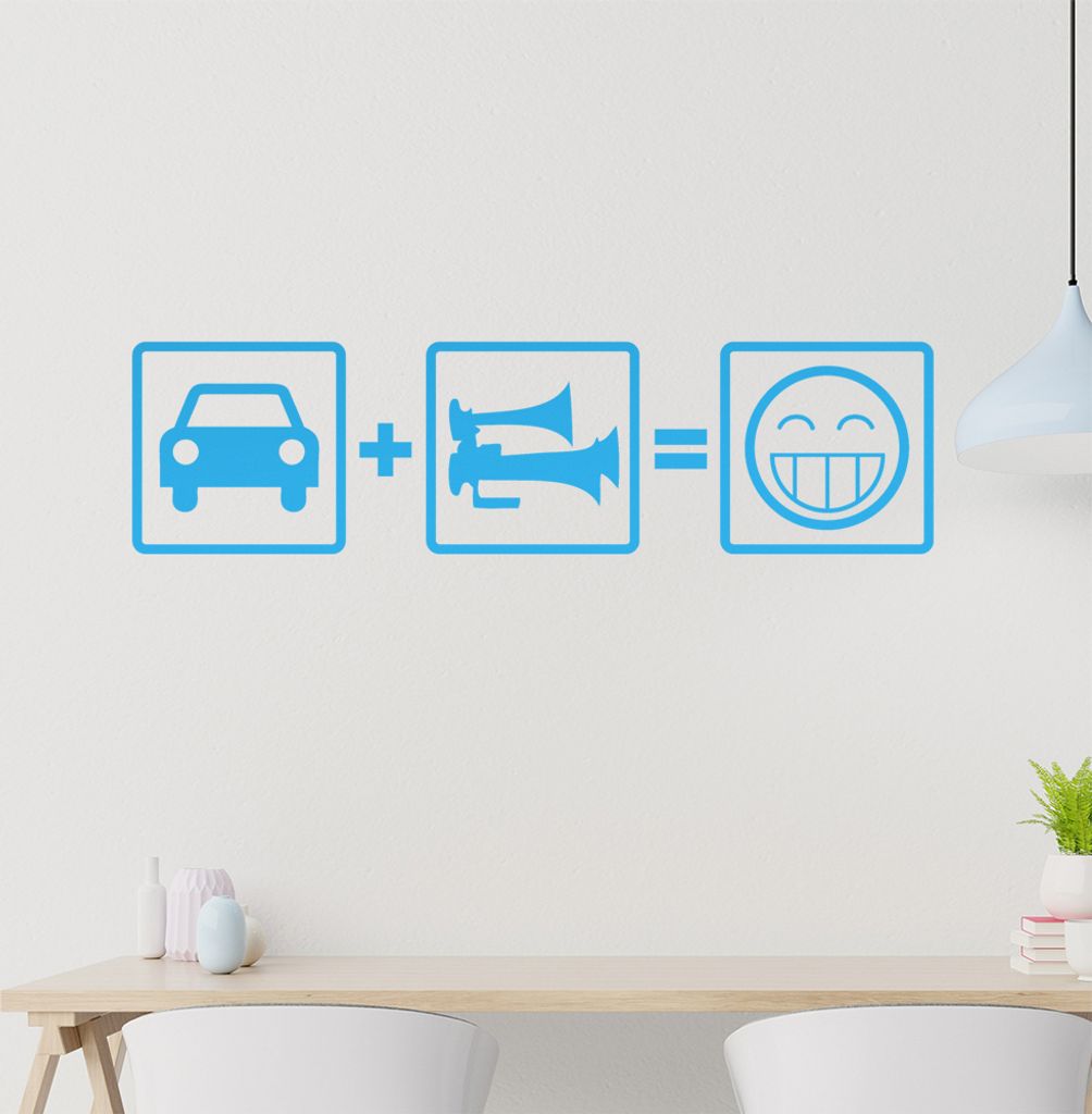 Train Horn Wandtattoo in 6 Größen - Wandaufkleber Wall Sticker - Dekoration, Küche, Wohnzimmer, Schlafzimmer, Badezimmer