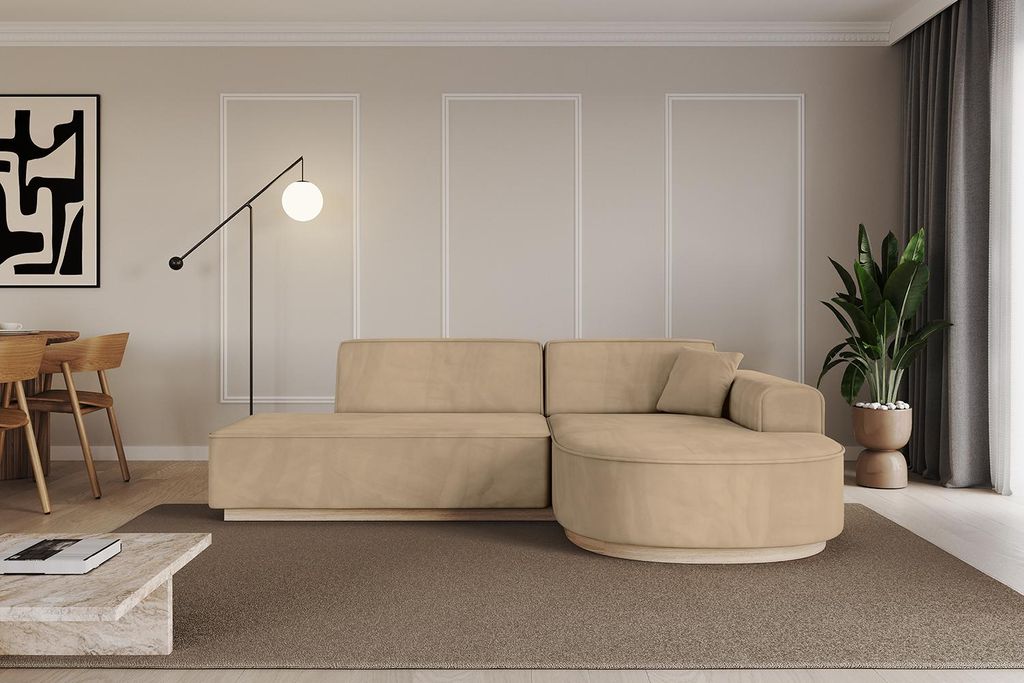 ALTDECOR Ecksofa in L-Form ARRIO-L1 - 243x171x83 cm Beige - Corner Sofa Bett Eckcouch Couch Wohnlandschaft Cauchsofa
