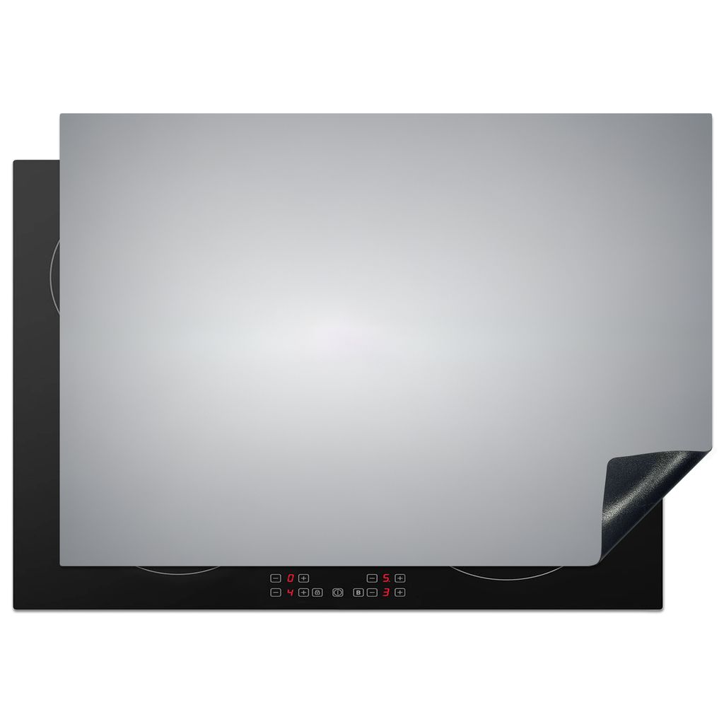 KitchenYeah Herdabdeckplatte Silber - Grau - Metallic-Look - Dunkel , 75x52cm, Küche Deko, Glaskeramikkochfeld Herdabdeckung, Abdeckplatte fùr ...