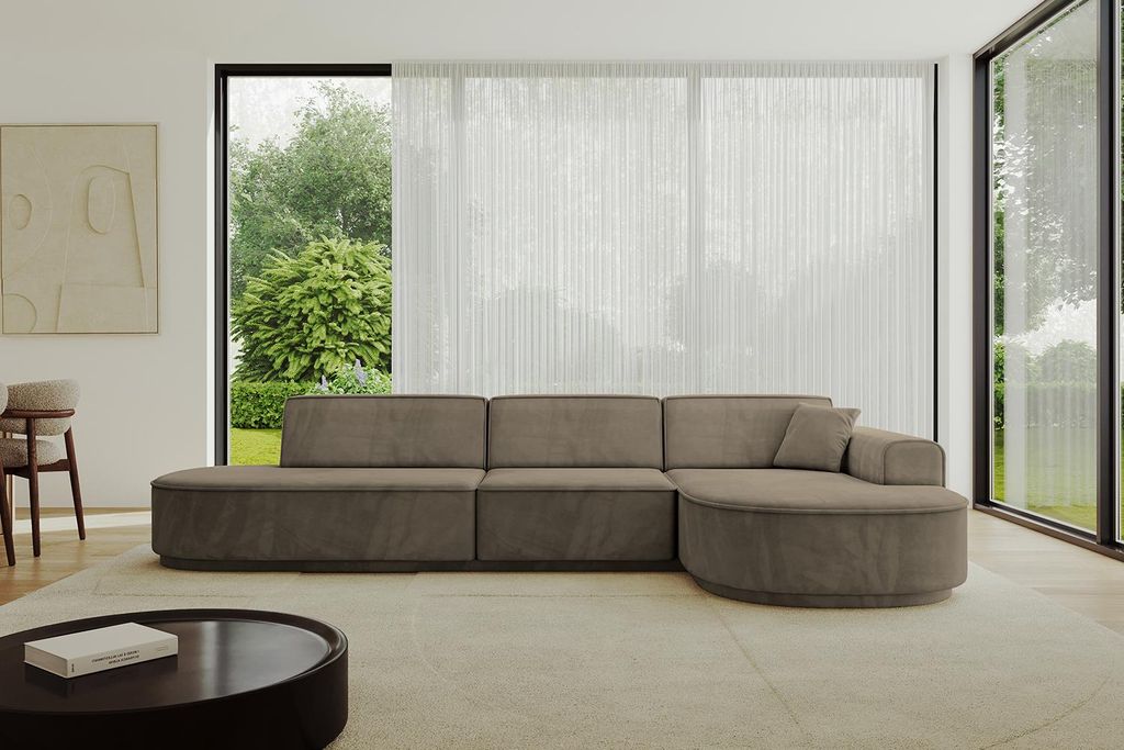 ALTDECOR Ecksofa in L-Form MARI-L2-v3 - 328x171x83 cm Braun - Corner Sofa Bett Eckcouch Couch Wohnlandschaft Cauchsofa