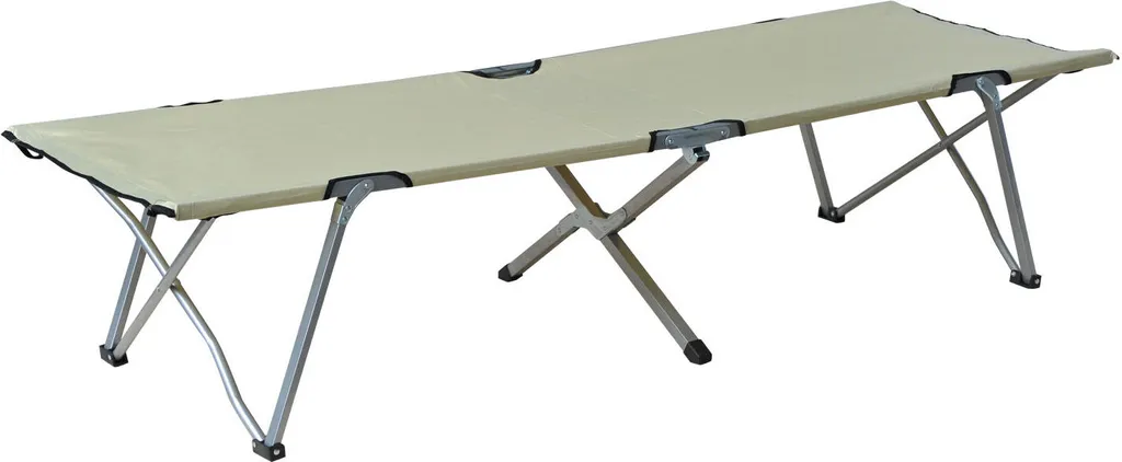 Lit de camping pliant beige Outsunny lit de camp d'appoint avec sac