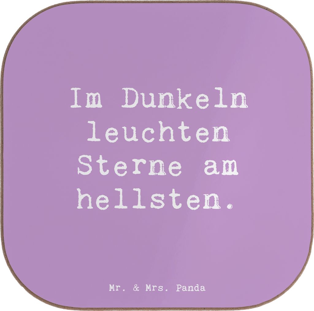 Mr. & Mrs. Panda Holzuntersetzer Spruch Angst vor Dunkelheit überwinden - Lavendeltraum - Geschenk, positive Energie, Tassenuntersetzer, Untersetz...