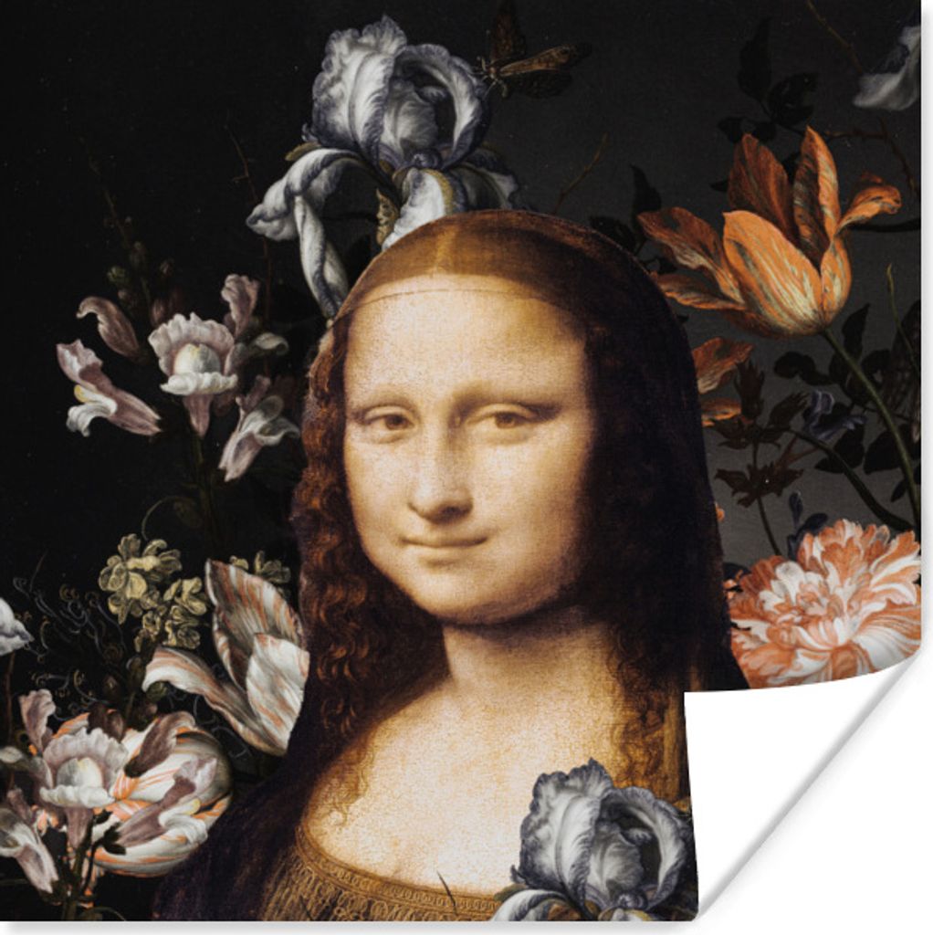 MuchoWow Poster Mona Lisa - Blumen - Alte Meister 100x100 cm - Babyzimmer