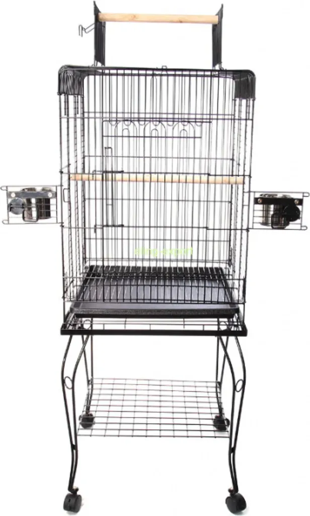 Cage Perroquet Topmast Pionus avec toit ouvrant et pieds à roulettes
