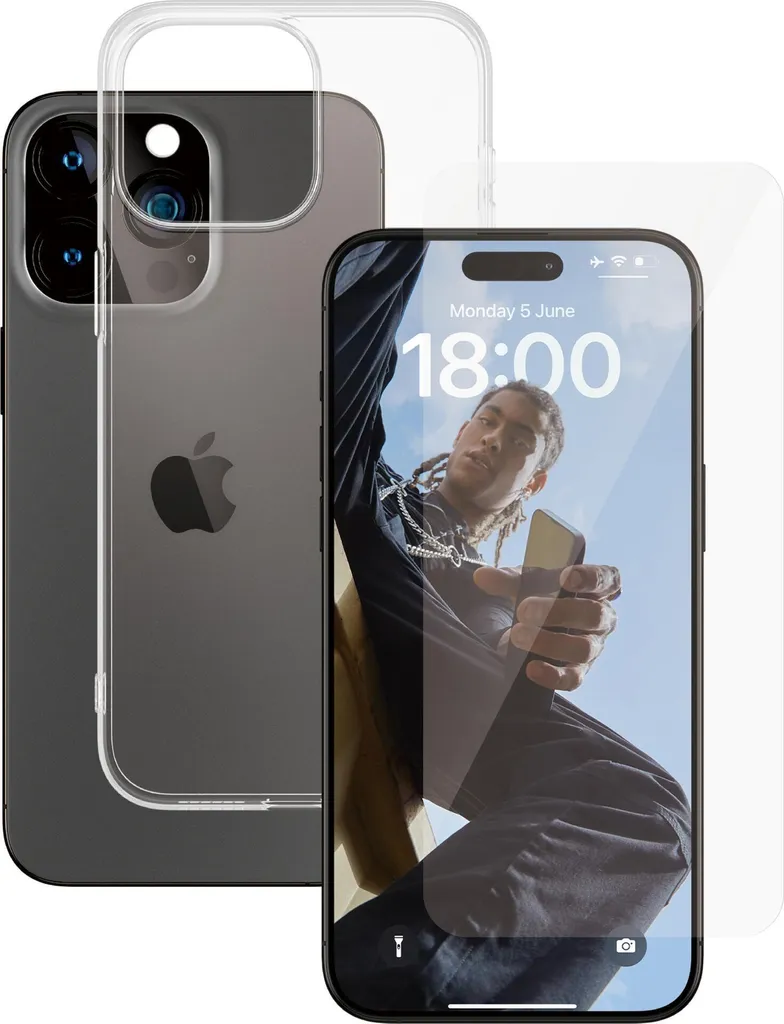 Protection 2-en-1 Ultra Résistante SAFE. pour iPhone 15 Pro Max Transparent