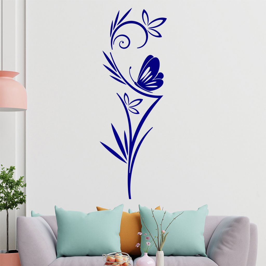 Schmetterling - Ornamente - Baum Wandtattoo in 6 Größen - Wandaufkleber Wall Sticker - Dekoration, Küche, Wohnzimmer, Schlafzimmer, Badezimmer