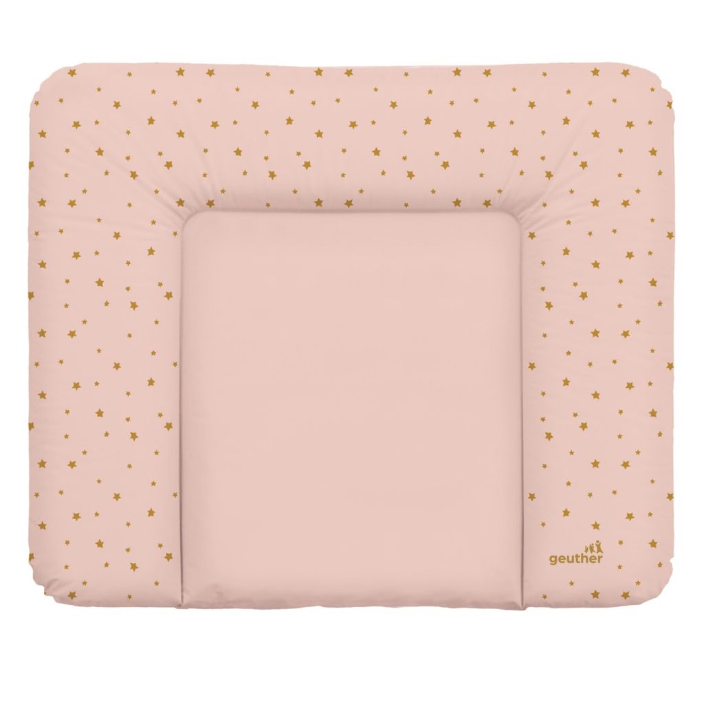 GEUTHER Wickelauflage „Lena“ im Sternendesign Pink | 85 × 75 cm | abwischbar | mit Kopfschutz & erhöhtem Rand | extra breit | Wickelunterlage...