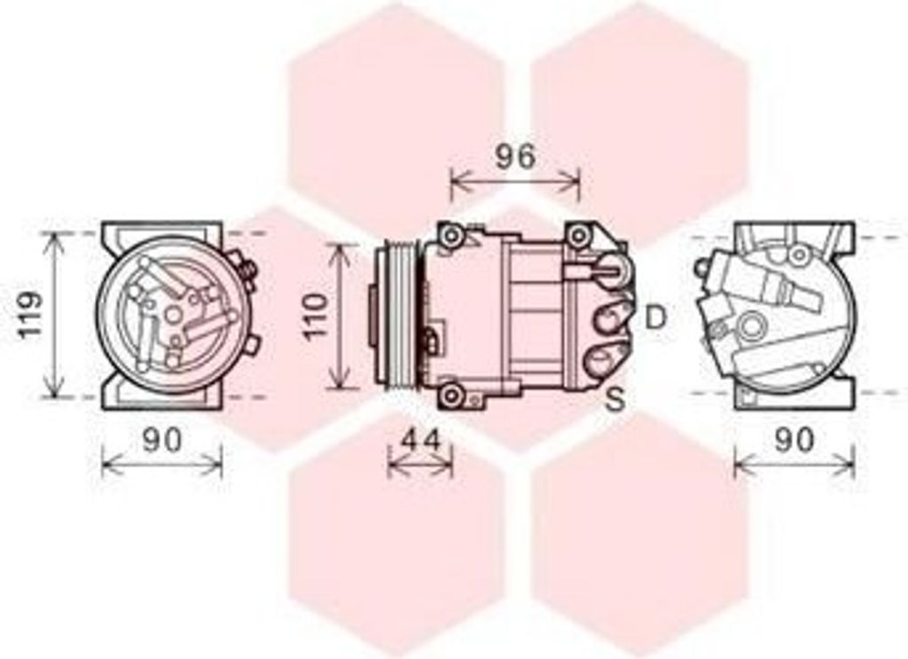 VAN WEZEL 0100K125 - OE 50509534 Klimakompressor für Giulietta (940)