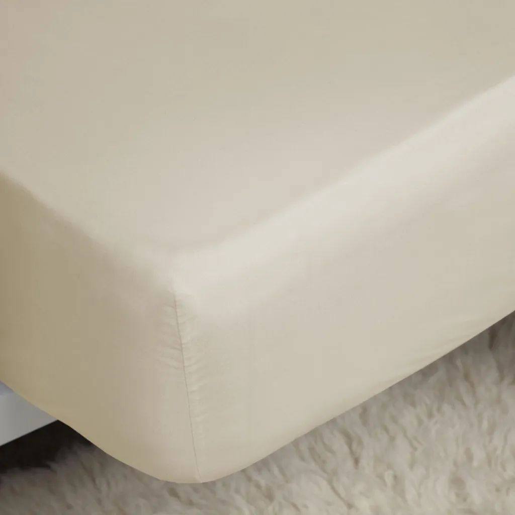 Drap-housse 400 fils en coton égyptien crème avec bonnet extra profond