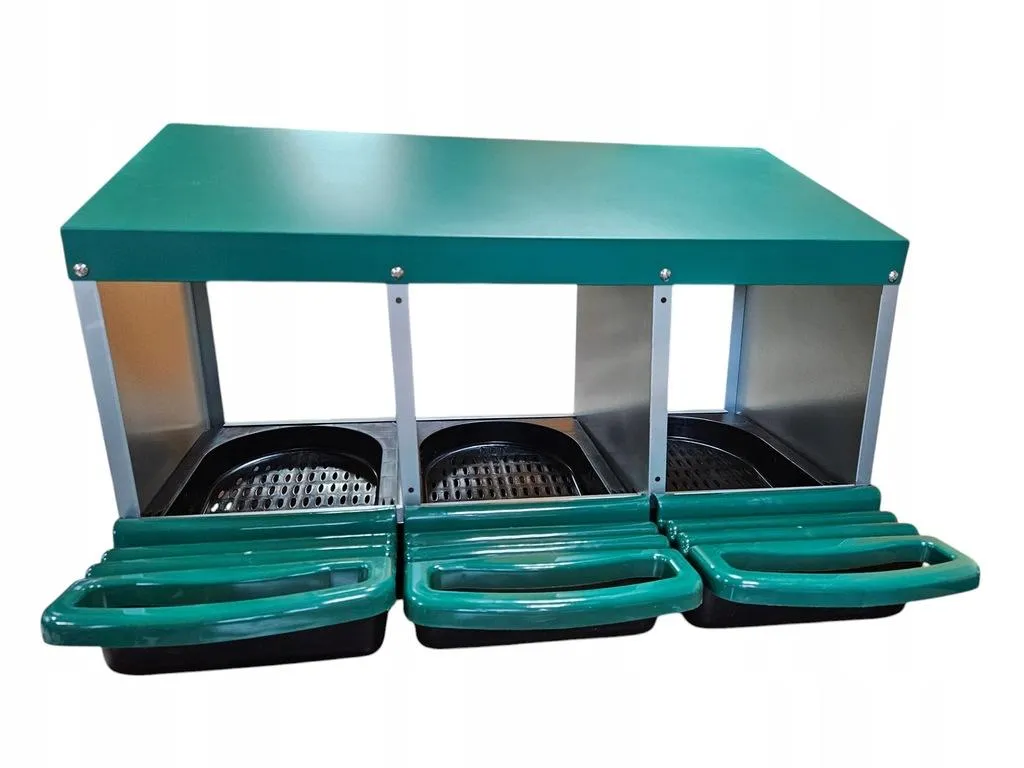 Pondoirs poules anti-casse 3 places avec filet de récupération