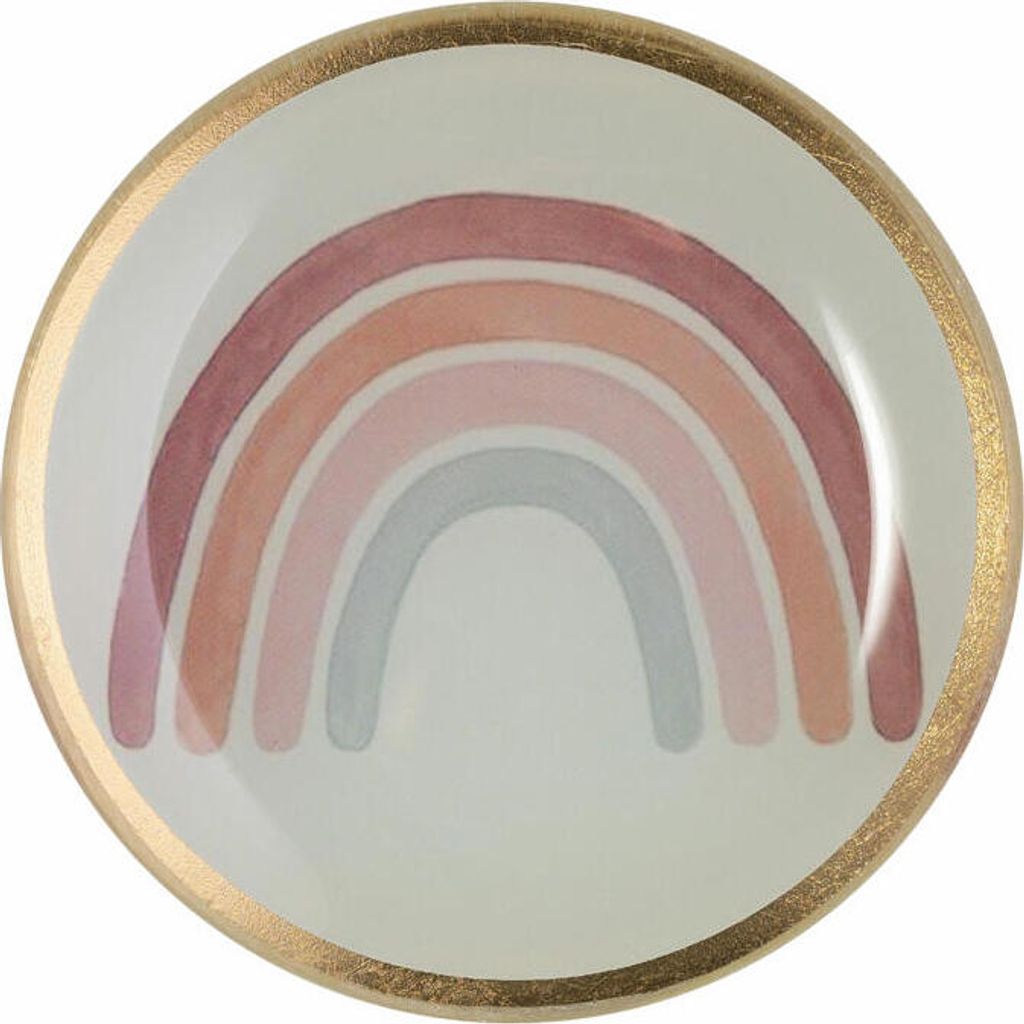 Gift Company Glasteller Love Plates Regenbogen S, rund, Dekoteller, Schale, Glas, Grau, 10 cm, 1054003004