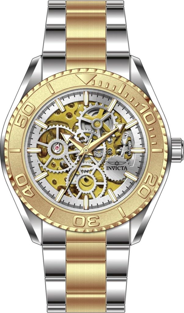 Invicta Objet D Art 69760 Herren uhr - Wasserdicht - Analog - Automatikuhr - Edelstahl mit silbernen zifferblat - 43mm