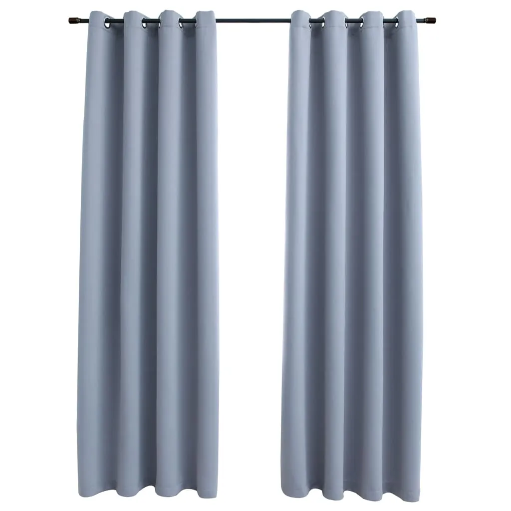 Rideaux occultants gris vidaXL 140x175 cm avec œillets métalliques x2