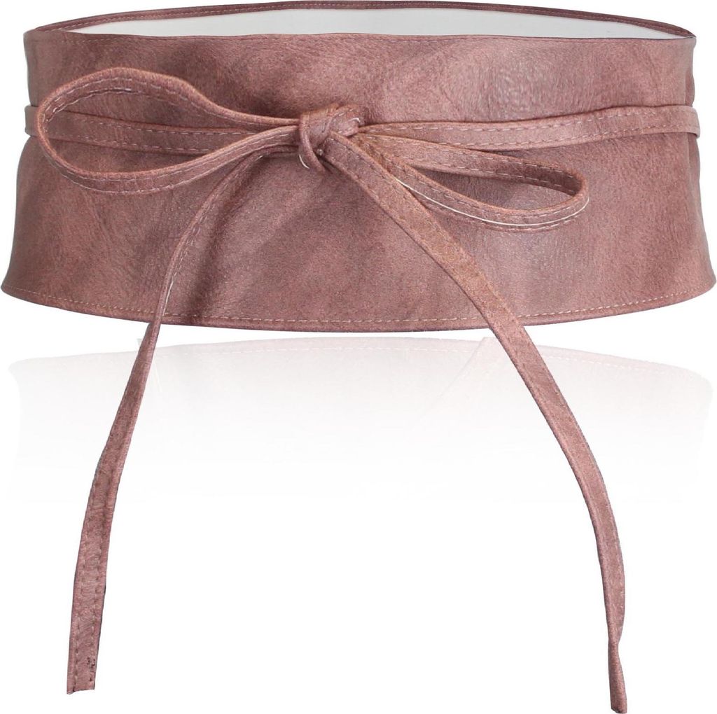 Damen Taillengürtel, breiter Wickelgürtel Obi Gürtel zum Schnüren Hüftgürtel Bindegürtel, Altrosa