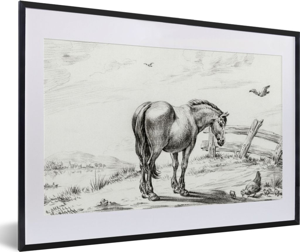 MuchoWow® MuchoWow® Gerahmtes Poster Stehendes Pferd mit Produktbild 