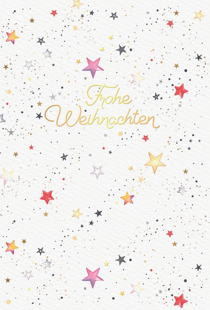 Weihnachten Weihnachtskarte mit Briefumschlag Sterne Frohe Weihnachten