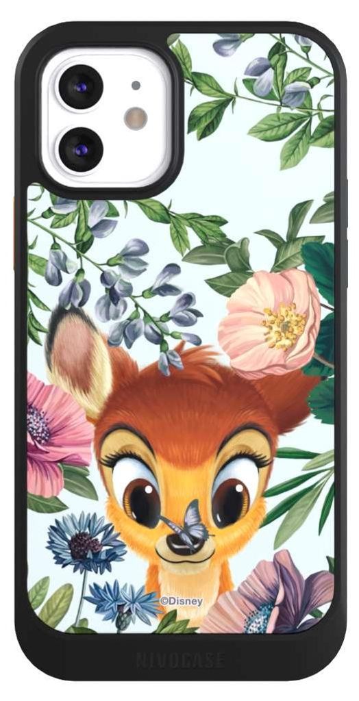NIVOCASE Hülle für Apple iPhone 12 Handyhülle NIVOcore Case Schwarz Bambi Blumen Disney