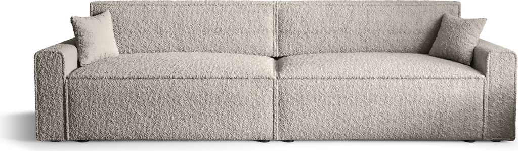 Schlafsofa Alvito 2X BIS, Farbe: Elfenbein. Material: Bouclé. A: B: 312 cm, H: 85 cm, L: 94 cm,, Sofa mit Bettkasten und Schlaffunktion, Bettsofa,...
