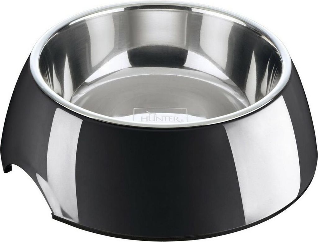 Futternapf für Hunde Hunter Melamine Edelstahl Schwarz 160 ml (14,5 x 14,5 x 7 cm)