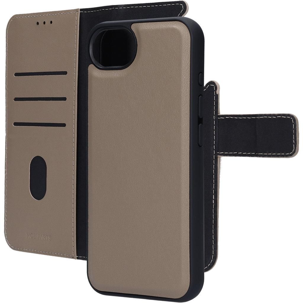 Mobiparts iPhone 17e Hülle Echtes Leder Abnehmbare 2in1 Klapphülle Geldbörse - Taupe
