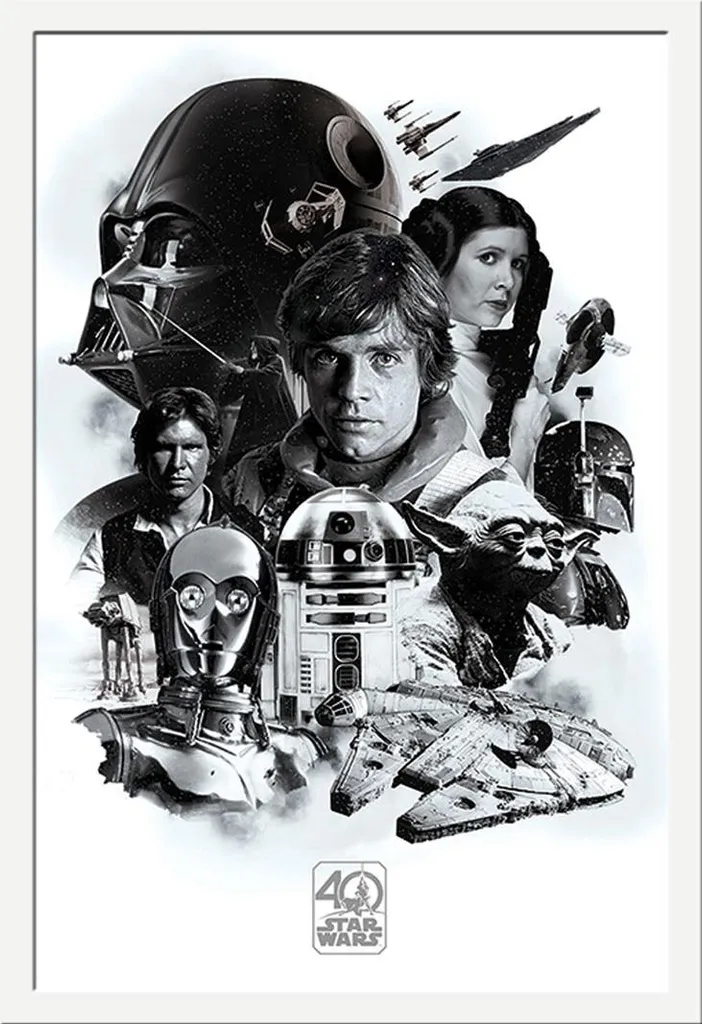 Décoration Murale Star Wars avec Cadre Shinsuke Blanc pour Bureau et Salon