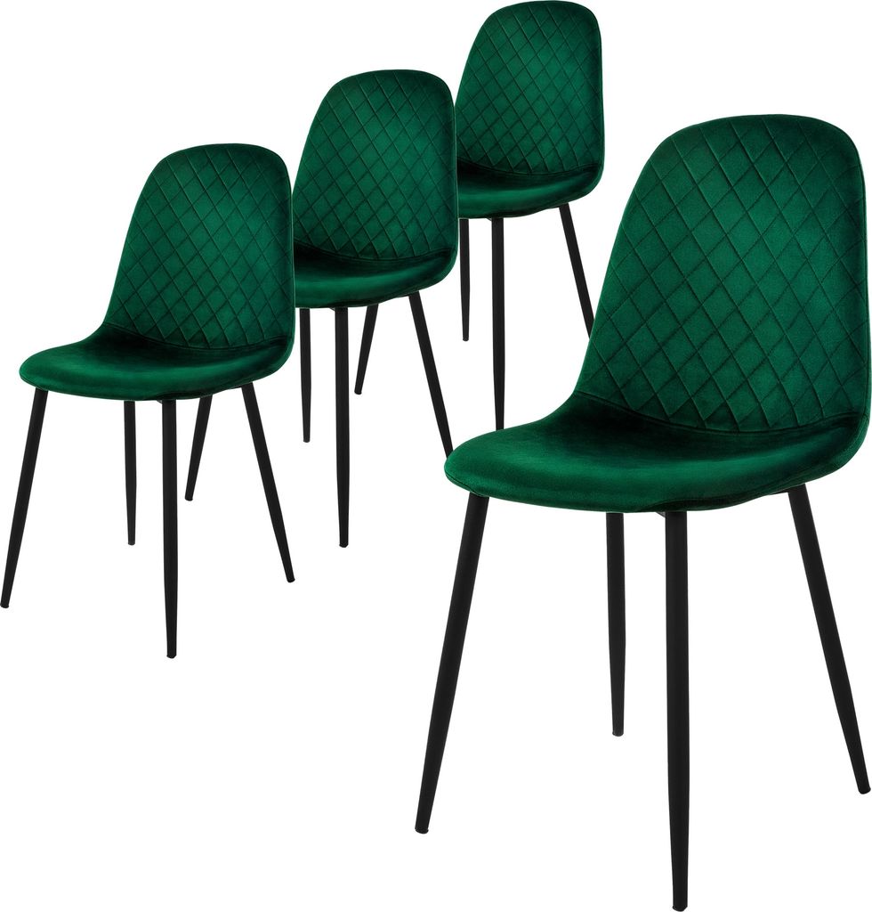 ML-Design sada 4 jídelních židlí s opěradlem, tmavě zelená, Obrázek produktu 