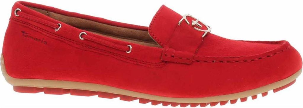 Tamaris Damen Slipper Leder Mokassin Zierspange sportlich Produktbild 