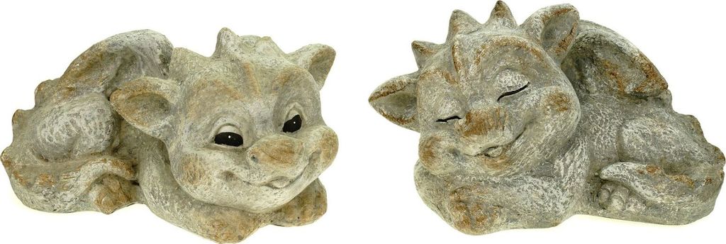 G. Wurm GmbH 2er Set Garten Drache liegend Steinoptik 20 cm Produktbild 