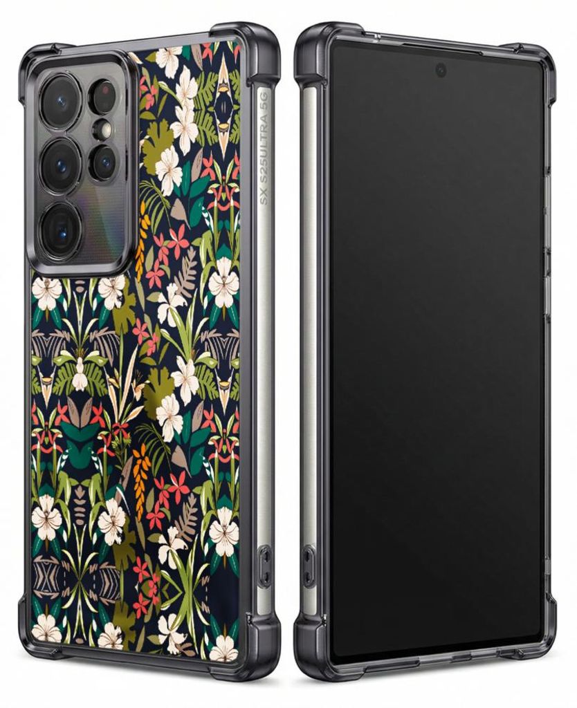 Personalisierte Hülle mit Bild für Samsung Galaxy S24 FE Elektroplattiert TPU Stoßdämpfer Handyhülle mit Blumenmuster mit leuchtenden Farben