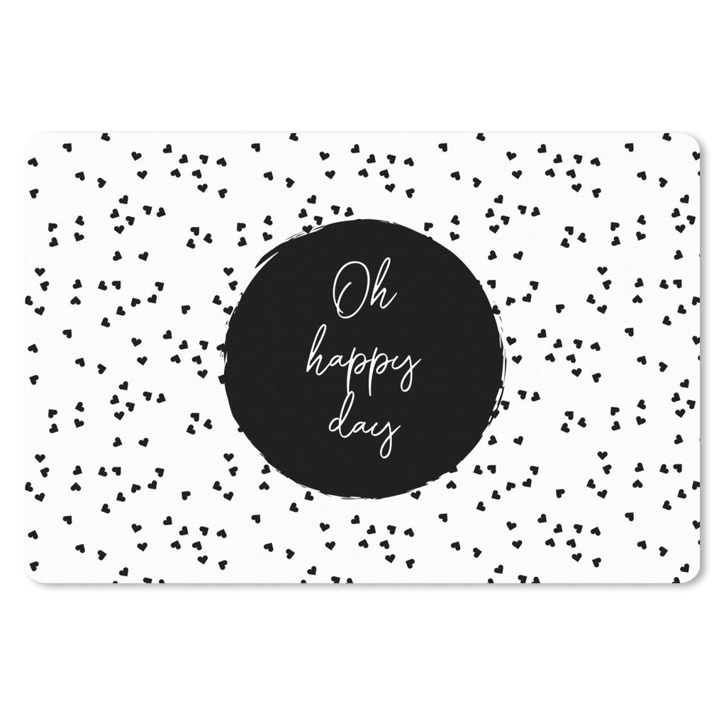 MuchoWow Mauspad Mousepad Zitate - Text - Oh happy day - Glück 27x18 cm - Mousepads - Maus Mat - Pad - Mausunterlage - Büroartikel - Desk Matten