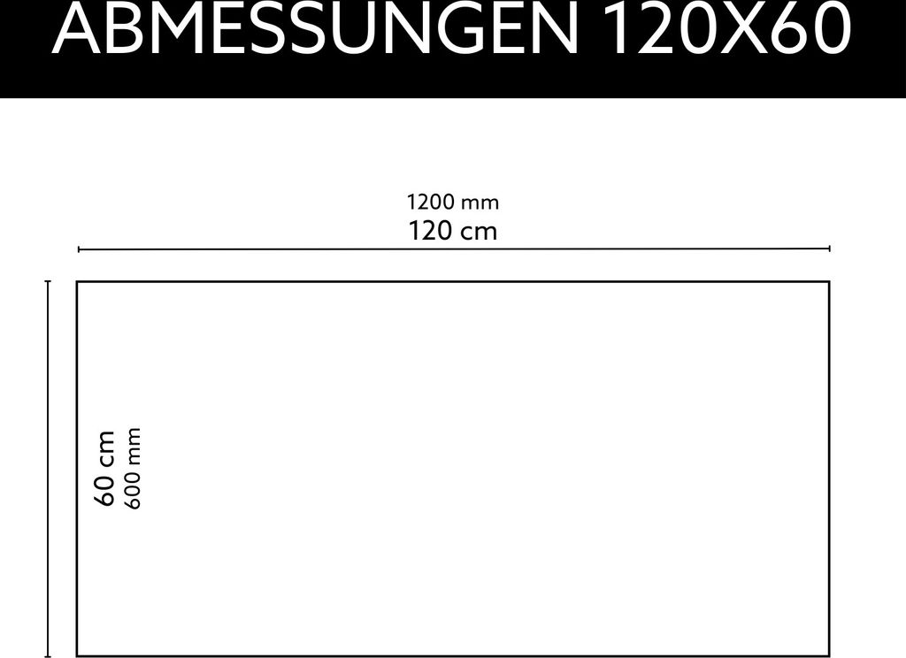 Glasplatte Tisch 60x120 ESG Glas 6mm nach Maß klar - Produktbild 3