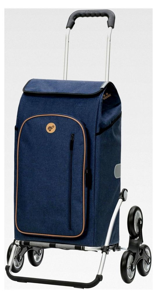 Einkaufstrolley - klappbar - 61 Liter - Treppensteiger - mit Kühlfach - Aufhängung für Einkaufswagen - belastbar bis 50 kg - Aluminium - Trolley...