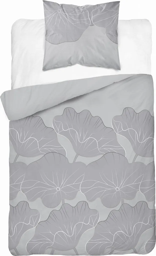 Detexpol Biancheria da letto in cotone 140x200 grigio fiori con una federa 4966B Cotone 84