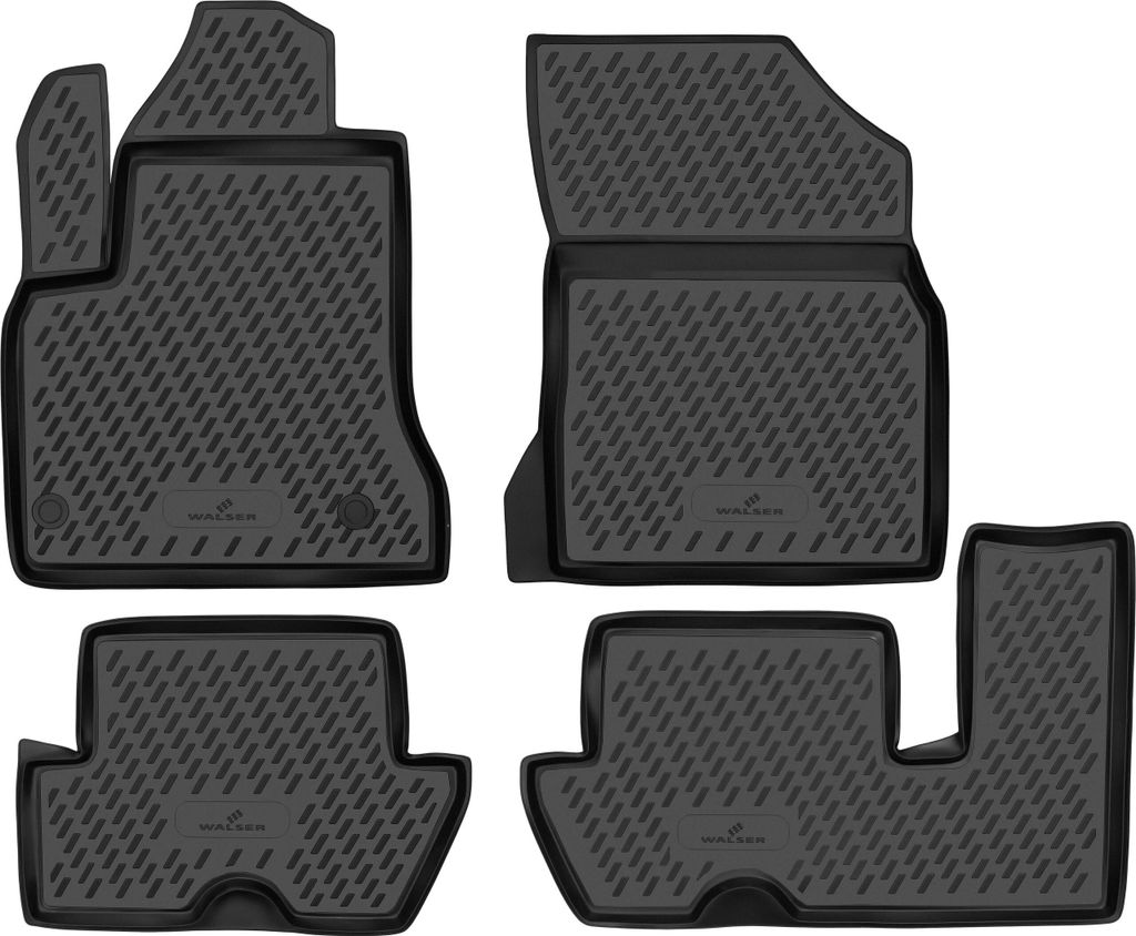 WALSER XTR Gummi Fussmatten Auto für Citroen C4 Picasso 1 10/2006 - 2013, 100% passgenaue Auto Fußmatten, robuste Universal Fußmatte Auto, Gummi...