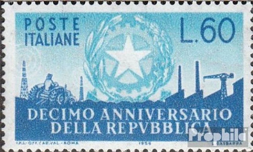 Briefmarken Italien 1956 Mi 969 gestempelt Republik Italien