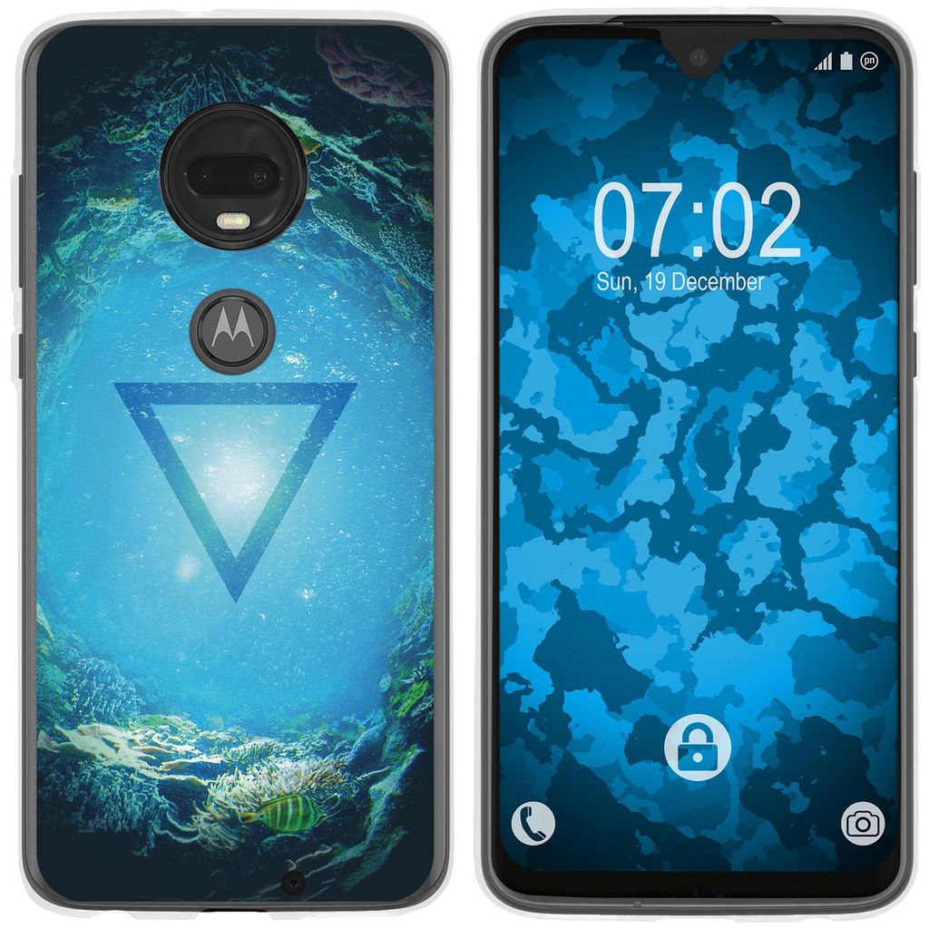 PhoneNatic Case kompatibel mit Motorola Moto G7 Plus Silikon-Hülle Element Wasser M4