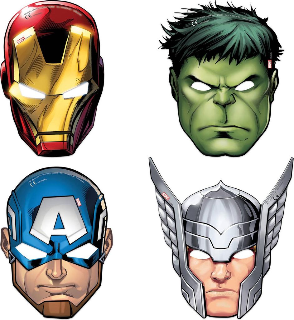 Masques en papier découpé Mighty Avengers Image du produit 