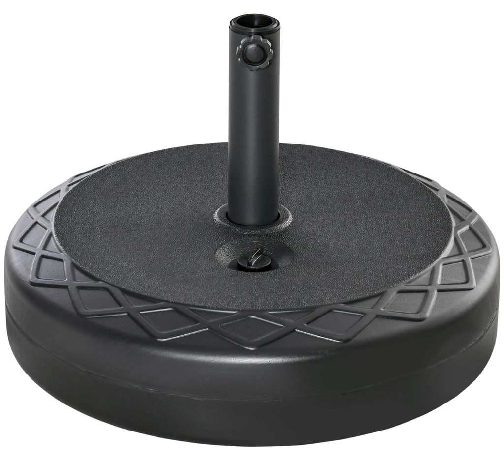 Sonnenschirmständer für den Außenbereich, HDPE, passend für 38/48-mm-Stangen, Schwarz