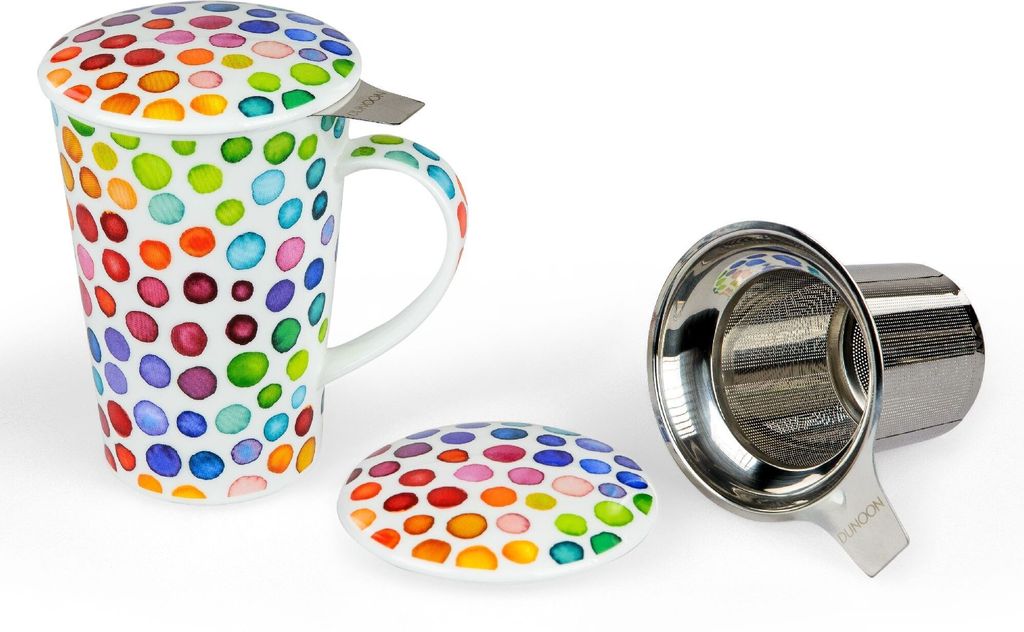 DUNOON Teetasse Shetland Hot Spots mit bunten Punkten für 440ml Formano WA