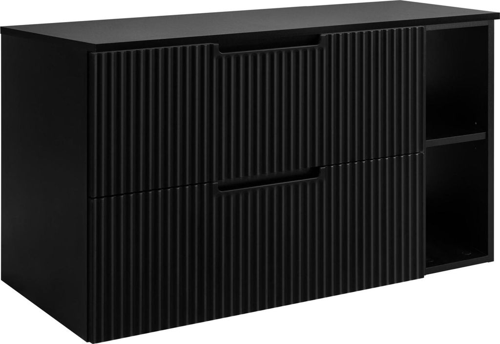 RODAN | Szafka Pod Umywalkę - Czarna - 80 cm - 2 Szuflady Zdjęcie produktu 